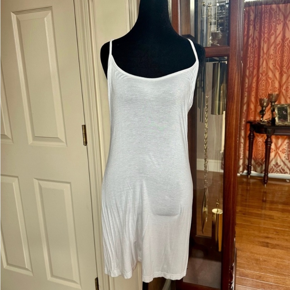 White Women's Slip Dress - Lightweight Camisole Layering Slip